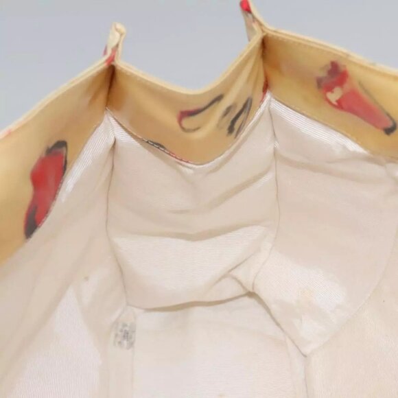 CHANEL Matelasse Chain COCO Mark Lip Tote Bag Vinyl Red CC Auth yk17404 - Picture 10 of 16